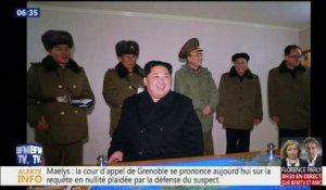 Les premières images du missile intercontinental lancé mardi par Pyongyang avec un Kim Jong-un hilare