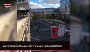 Un freerunner tente un saut ultra dangereux à Paris (vidéo)