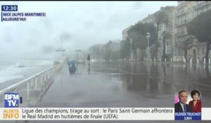 À Nice, la promenade des Anglais fermée aux piétons à cause de fortes vagues 