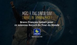 Replay: Arrivée de François Gabart à bord du trimaran MACIF, nouveau record du tour du monde en solitaire !