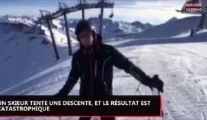 Un homme tente une descente en ski, et le résultat est catastrophique (vidéo)