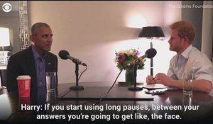 Barack Obama plaisante avec le prince Harry avant une interview pour la BBC