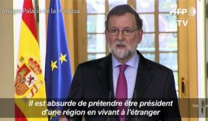 Rajoy trouve "absurde" que Puigdemont gouverne de l'étranger