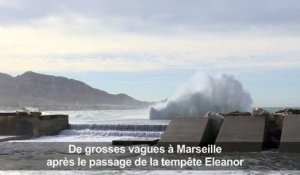 Eleanor: de grosses vagues frappent le littoral marseillais