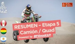 Resumen - Camiones/Cuadriciclos - Etapa 5 (San Juan de Marcona / Arequipa) - Dakar 2018
