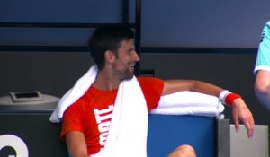 Open d'Australie 2018 - Novak Djokovic à l'entrainement à Melbourne