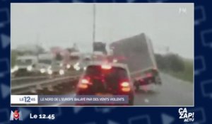 Camions renversés, personnes emportées par le vent : une violente tempête  touche le nord de l'Europe