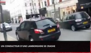 Londres : Le conducteur d'une Lamborghini se crashe et détruit son bolide (vidéo)