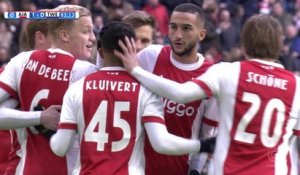 Justin Kluivert à la finition d'une superbe contre-attaque - Ajax - Twente / 23ème journée du championnat des Pays-Bas
