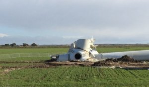 Éolienne tombée à Bouin : une enquête bien avancée, nettoyage en cours