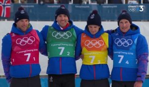 JO 2018 : Ski de Fond - 4x10km hommes : La cérémonie des fleurs