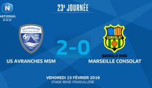 J23 : US Avranches MSM - Marseille Consolat (2-0), le résumé
