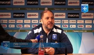 Conférence de presse de Pablo Correa avant AJA - Brest