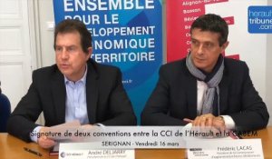 Signature de deux conventions entre la CCI de l’Hérault et la CABEM