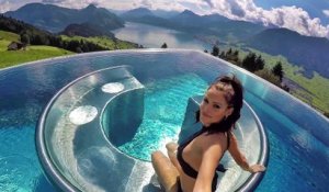 Une piscine géante en Rooftop qui va vous faire rêver! Villa Honegg en Suisse