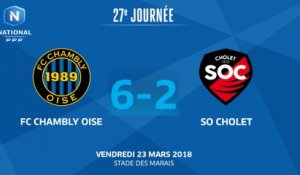 J27 : FC Chambly - SO Cholet (6-2), le résumé