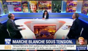 Marche blanche pour Mireille Knoll: Marine Le Pen et Jean-Luc Mélenchon hués par des participants (1/2)