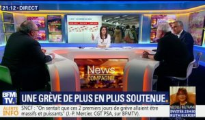 Grève SNCF: le soutien de l'opinion est en hausse