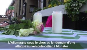Allemagne: Des fleurs et la police à Munster