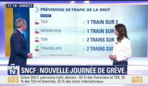 Grève SNCF: 1 TGV sur 3, 2 TER sur 5...les prévisions de trafic de la SNCF pour ce mardi