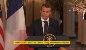 "Nous souhaitons travailler sur un nouvel accord avec l'Iran", annonce Emmanuel Macron aux côtés de Donald Trump