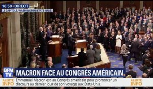 Standing ovation pour Emmanuel Macron à son arrivée devant le Congrès américain