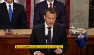 "L’Europe et les Etats-Unis doivent faire face ensemble aux défis mondiaux du 21e siècle", insiste Emmanuel Macron dans son discours face au Congrès américain.