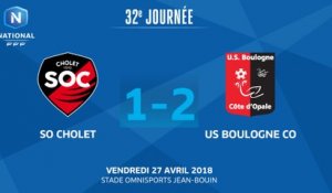 J32 : SO Cholet - US Boulogne (1-2), le résumé
