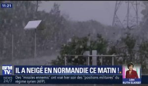 Il a neigé ce lundi en Normandie !