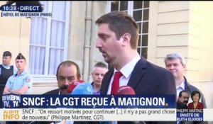 "Pour nous, la grève se poursuit", dit la CGT Cheminots reçue à Matignon