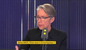 Réforme du statut de cheminot de la SNCF: "C'est un principe d'équité (...) C'est des économies à venir qui ont été chiffrées à une centaine de millions d'euros dans les dix prochaines années et par an", Élisabeth Borne