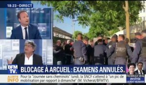 Blocage à Arcueil: le député France Insoumise Eric Coquerel atteint par des gaz lacrymogènes: "c'est intentionnel"