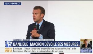 Banlieues: “Ça n’aurait aucun sens que deux mâles blancs ne vivant pas dans ces quartiers s’échangent un rapport”, déclare Macron à propos du plan Borloo