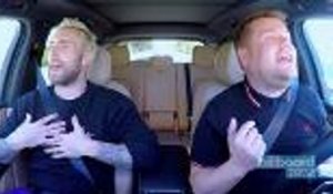 Adam Levine & James Corden Get Pulled Over By Cop in 'Carpool Karaoke' Preview | Billboard News