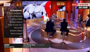 En direct sur l'Equipe TV, le ton monte fortement entre le journaliste Didier Roustan et le président de l'OL, Jean-Michel Aulas
