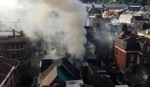Incendie quartier Cathédrale Nord à Liège