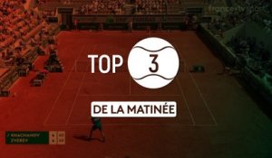 Roland-Garros : Le top 3 de la matinée du 3 juin