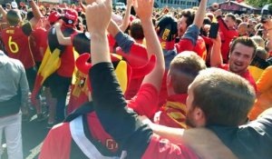 La fête à la Fan Zone de Mouscron au Canonnier  lors de Belgique - Panama Coupe du Monde 2018