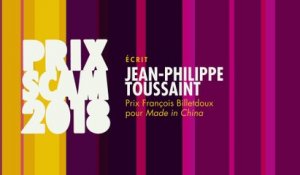 Prix François Billetdoux 2018  : Jean-Philippe Toussaint