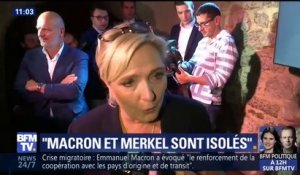 Marine Le Pen juge Macron et Merkel "isolés" sur la scène européenne