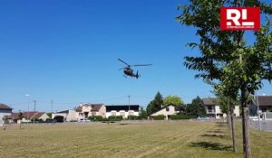 Jarny : un hélicoptère de combat pour la signature de convention avec le lycée Jean-Zay et le 3e RHC