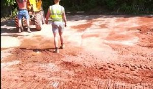 Chantier : un homme se fait avoir par la blague de son collègue