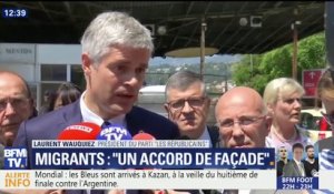 Sommet européen: "J'attends du président qu'il s'engage à ce que la France n'accueille aucun centre pour les migrants sur le sol français", déclare Laurent Wauquiez