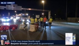 Gilets jaunes: blocage du pont François Mitterrand à Bordeaux