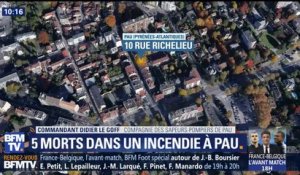 Cinq morts dans un incendie à Pau: la piste du "drame familial" privilégiée