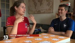 Allez les Bleus ! Un couple franco-belge rivaux le temps du match - VIDEO