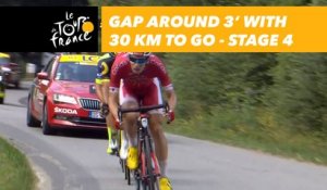 Presque 3' d'avance à 34 km du but / Gap around 3' and 34 km to go - Étape 4 / Stage 4 - Tour de France 2018