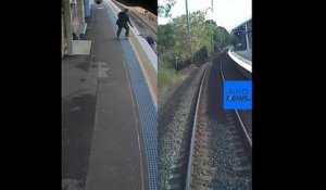 Une collision évitée de justesse entre un homme tombé sur les rails et un train en Australie