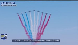 14-Juillet: la Patrouille de France ouvre le défilé aérien... avec un petit souci de couleur