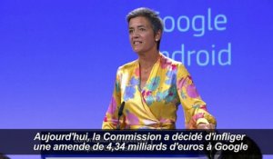 L'UE inflige une amende de 4,34 mds d'euros à Google